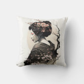 Anmutige japanische Geisha -  クッション (正面)