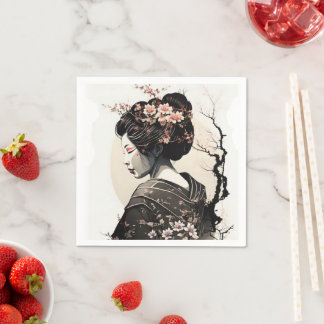 Anmutige japanische Geisha - スタンダードカクテルナプキン