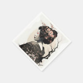 Anmutige japanische Geisha -  スタンダードカクテルナプキン (角)