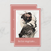 Anmutige japanische Geisha -  招待状 (正面/裏面)