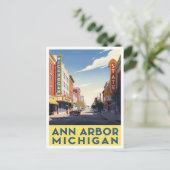 Ann Arbor Michigan Downtown Street Art ポストカード (スタンド正面)
