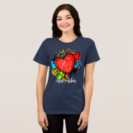 Ann Arbor Michigan Graffiti Street Map Blue Maize トライブレンドTシャツ