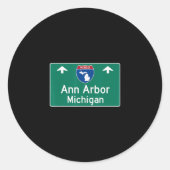 Ann Arbor Michigan Mi Interstate Highway Vacation  ラウンドシール (正面)
