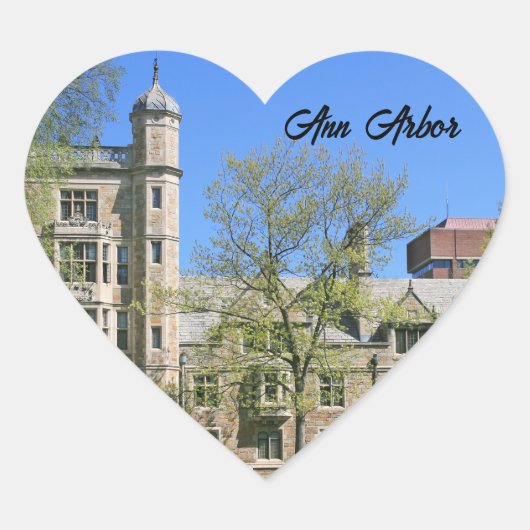 Ann Arbor Michigan Sticker- Heart  Heart Sticker ハートシール (正面)