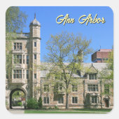Ann Arbor Michigan Sticker- Square Quad  スクエアシール (正面)