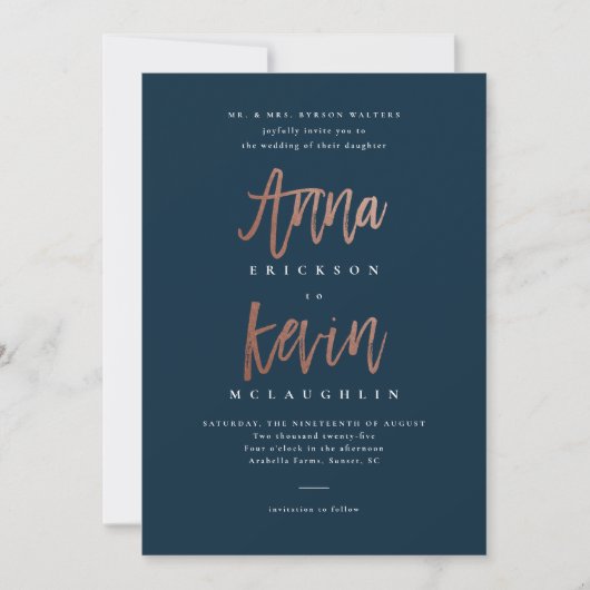 AnnaとKevinの結婚式の招待状 招待状 (正面)