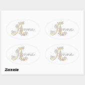 AnnaまたはAラベルで始まる名前 楕円形シール (シート)