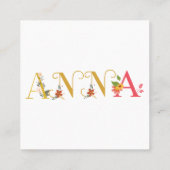 ANNAファーストネーム刺繍エレガント済 スクエア名刺 (裏面)
