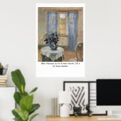 Anna Ancher's Blue Clematis in the Artist's Studio ポスター (ホームオフィス)