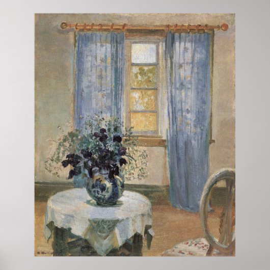 Anna Ancher's Blue Clematis in the Artist's Studio ポスター (正面)