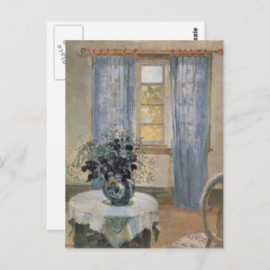 Anna Ancher's Blue Clematis in the Artist's Studio ポストカード (正面/裏面)