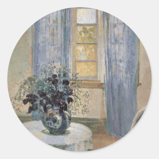 Anna Ancher's Blue Clematis in the Artist's Studio ラウンドシール (正面)