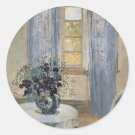 Anna Ancher's Blue Clematis in the Artist's Studio ラウンドシール