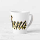 Anna black gold Lettering Latte Tasse カフェラテマグ (右アングル)