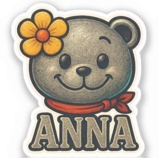 Anna Cute Bear 1 シール (正面)
