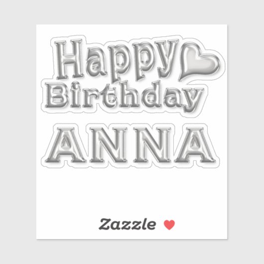Anna Happy Birthday silver Aufkleber Sticker シール (シート)