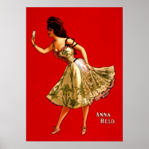 Anna Held ~ Vintage 1899 Vaudeville Theater Ad ポスター