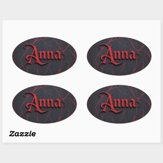 Anna In Gothic 楕円形シール (シート)