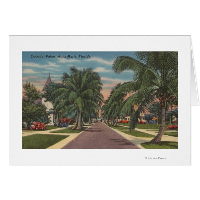 Anna Maria, Florida - View of Palms Along通り (正面横)