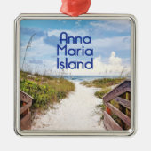 Anna Maria Island Floridaビーチ写真 メタルオーナメント (正面)