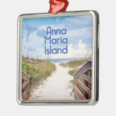 Anna Maria Island Floridaビーチ写真 メタルオーナメント (左)