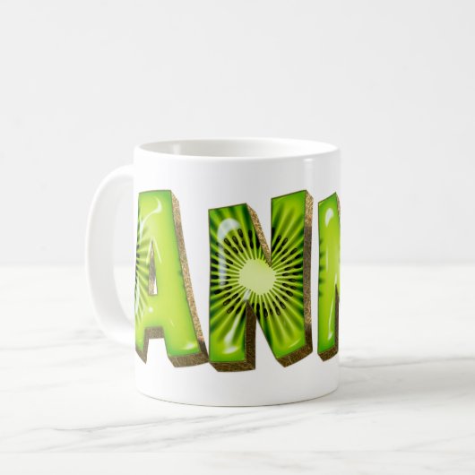 Anna Name Kiwi Style Tasse Teetasse Kaffeetasse コーヒーマグカップ (正面左)