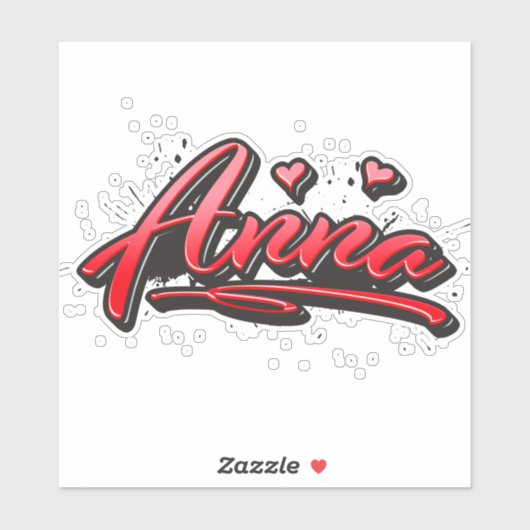 Anna red Heart Graffiti Aufkleber Sticker シール (シート)