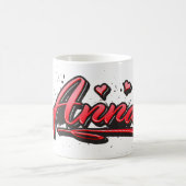 Anna red Heart Graffiti Tasse Kaffeetasse コーヒーマグカップ (中央)