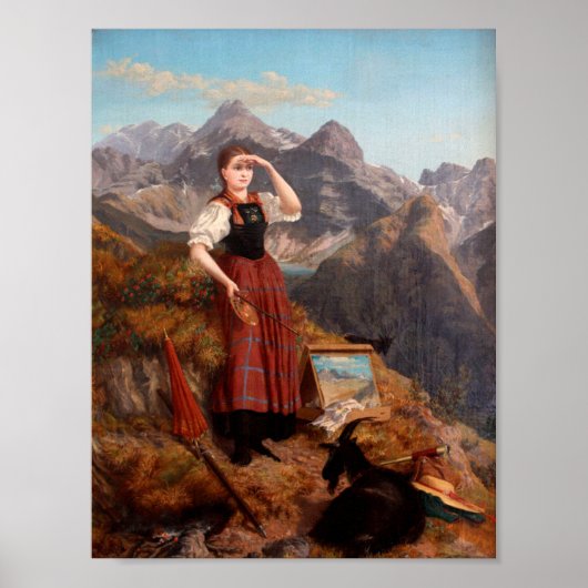 Anna Stainer Self portrait in Lechtaler Costume ポスター (正面)