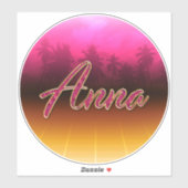 Anna Vorname Name golden pink Aufkleber Sticker シール (シート)