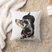 Annabel Tarrant著ダックスフントのクッション クッション (ブランケット)