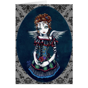 "Annabelle"のゴシック様式ビクトリアンな天使の芸術カード