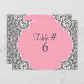 AnnaLiese Damask – ピンクとグレーの表番号 ポストカード (正面/裏面)