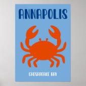 Annapolis Bold Chesapeake Bay Crab Art Print ポスター (正面)