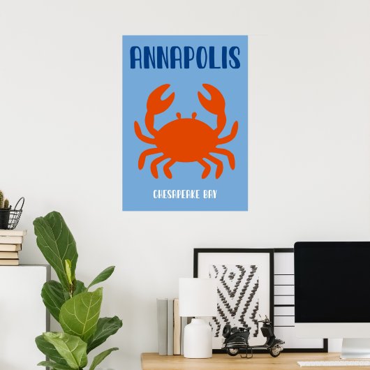 Annapolis Bold Chesapeake Bay Crab Art Print ポスター (ホームオフィス)