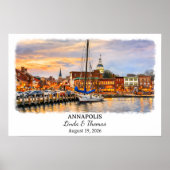 Annapolis Maryland Poster, Watercolor, Custom ポスター (正面)