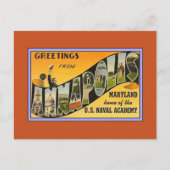 Annapolis MDからのヴィンテージの挨拶 ポストカード (正面)