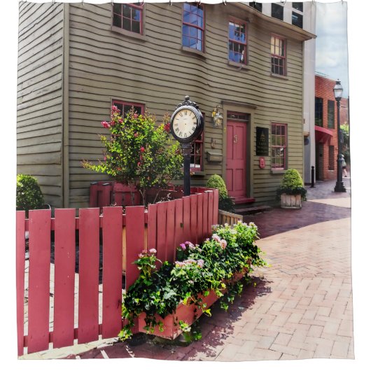 Annapolis MD – クロックバイワン州円 シャワーカーテン (正面)