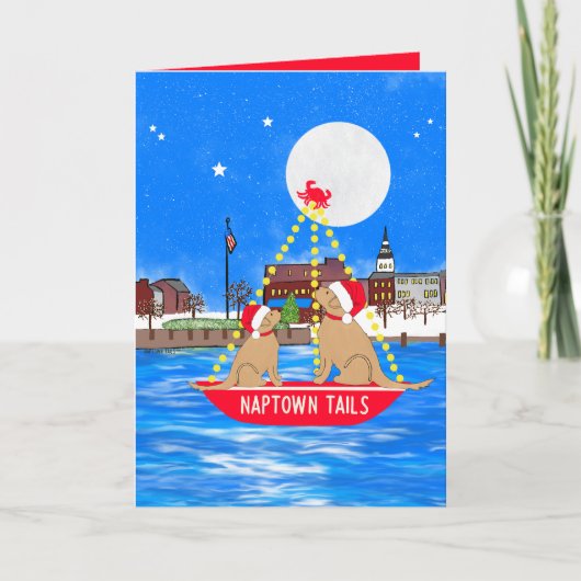 Annapolis Parade of Lights Dogs Christmas Card サンキューカード (正面)