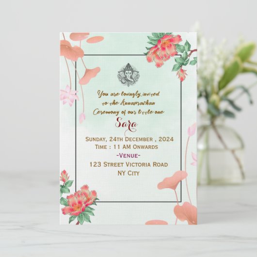 Annaprashan Ceremony Invitations  招待状 (スタンド正面)