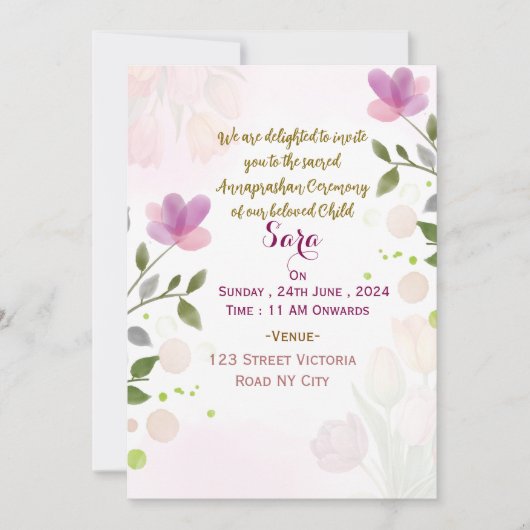 Annaprashan Ceremony Invitations  招待状 (正面)