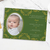 Annaprashan First Rice Ceremony Green Gold Photo 招待状