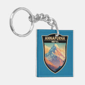 Annapurna Nepal Travel Art Vintage キーホルダー (正面左)