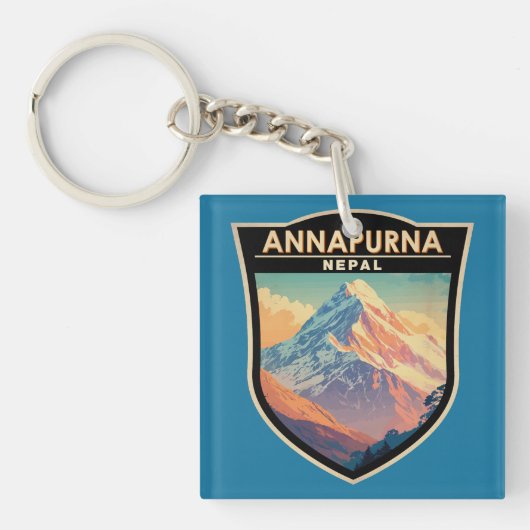 Annapurna Nepal Travel Art Vintage キーホルダー (正面)