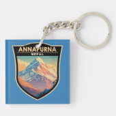 Annapurna Nepal Travel Art Vintage キーホルダー (裏面)