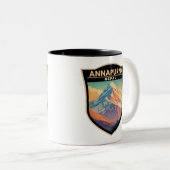 Annapurna Nepal Travel Art Vintage ツートーンマグカップ (正面右)