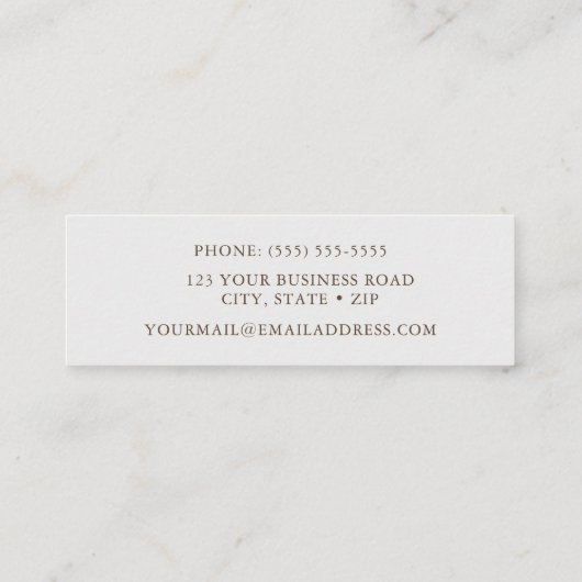 Anna's Hummingbirdミニ名刺 スキニー名刺 (裏面)