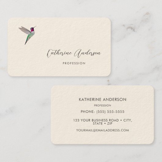 Anna's Hummingbird  名刺 (正面/裏面)