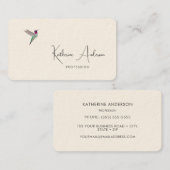 Anna's Hummingbird  名刺 (正面/裏面)