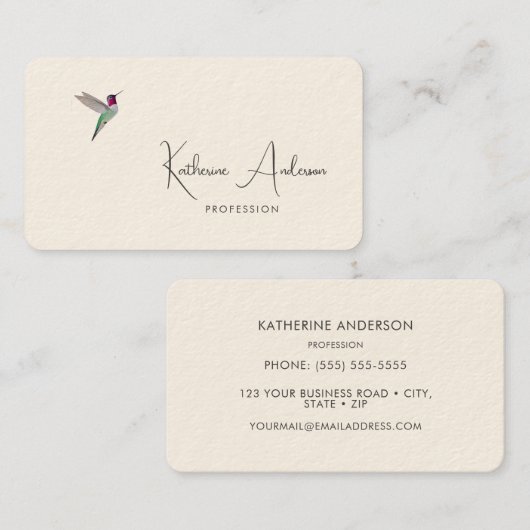 Anna's Hummingbird  名刺 (正面/裏面)